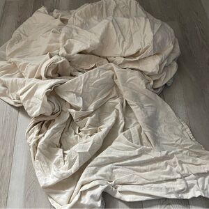 Brooklinen Flat Sheet heathered cotton cashmere bedding Cream (queen) breathable